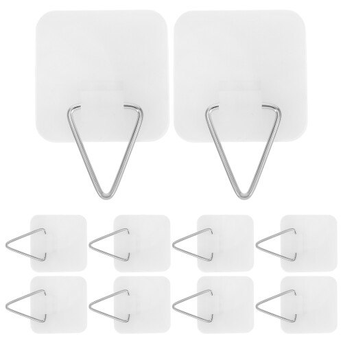 50Pcs White Plastic Adhesive Picture Frame Hanger Hooks for Home Decor