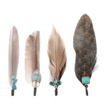 4Pièces Plumes Décoratives Pour Chapeaux Cowgirl Style