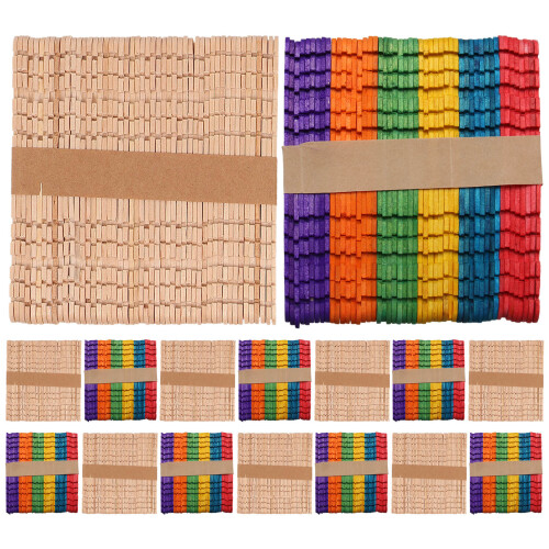 800Pièces Mini Bâtons De Bois Naturels Pour Projets DIY Multicolores