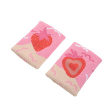2Pièces Bandes Poignets Absorbantes Coton Rose Fraise Sports Unisexes