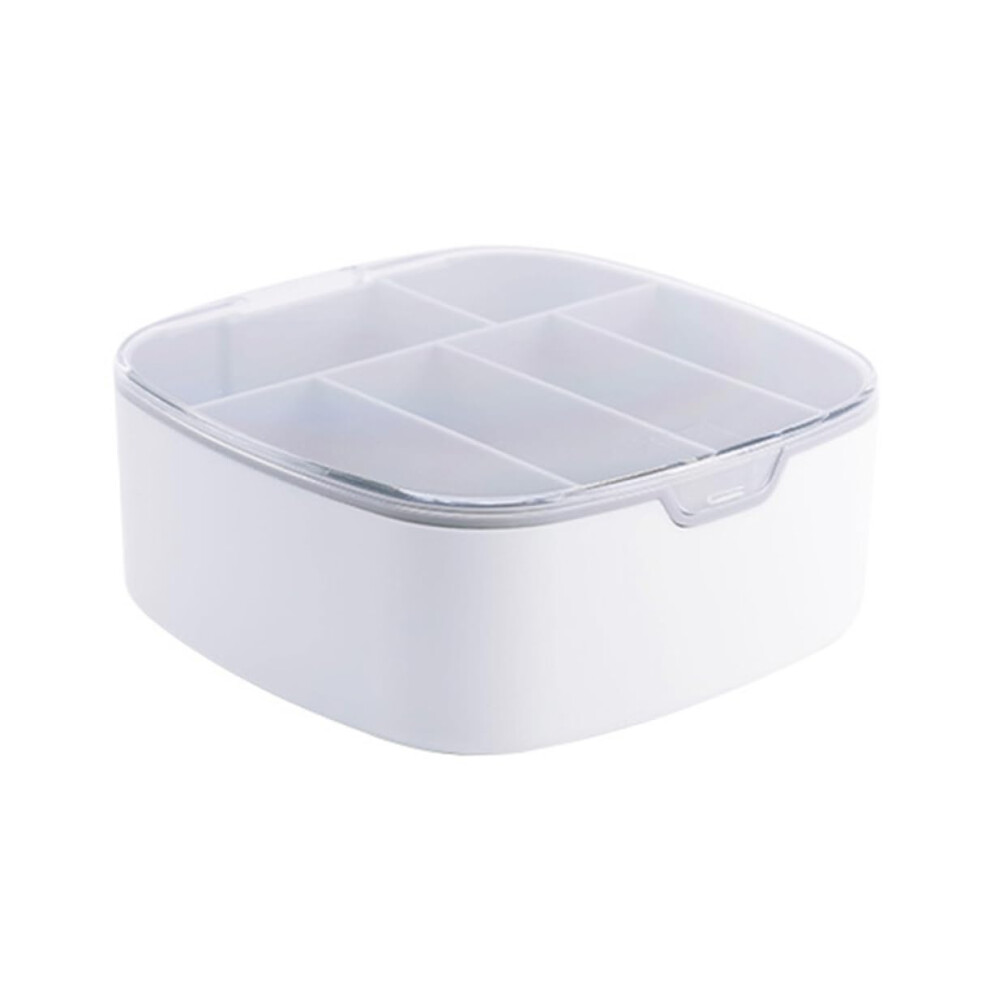 Cable Organizer Box With Dustproof Lid, 6Compartment Cord Management Case For Neat Desktop Storage 9310869826712