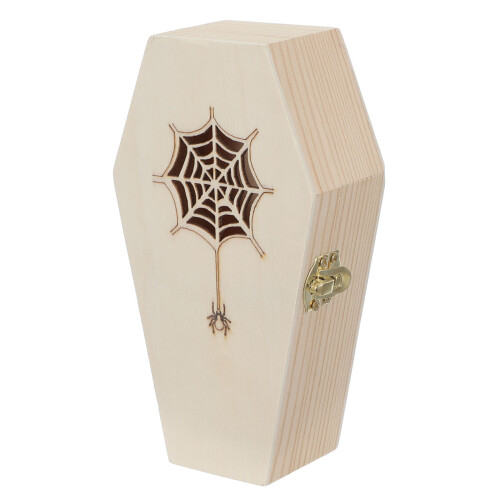 Small Coffin-Shaped Candy Bowl Wooden Decorative Box