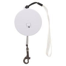 White Lightweight Retractable Dog Leash Double Lock Safety Nylon