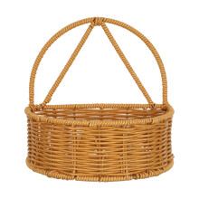 Wall-Mounted Faux Wicker Basket for Onion, Garlic, and Kitchen Use