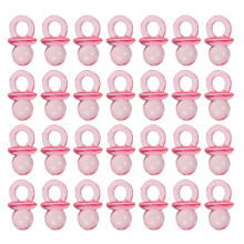 144Pcs Durable Pink Acrylic Pacifier Party Favors for Baby Shower Toys