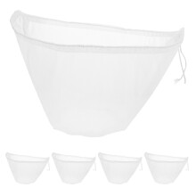 5Pcs White Nylon Mesh Straining Bags for Dumplings Juice and Nut Milk