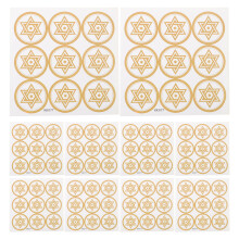 40Pcs Golden Six-Pointed Star Stickers Paper Passover Candy Sealers