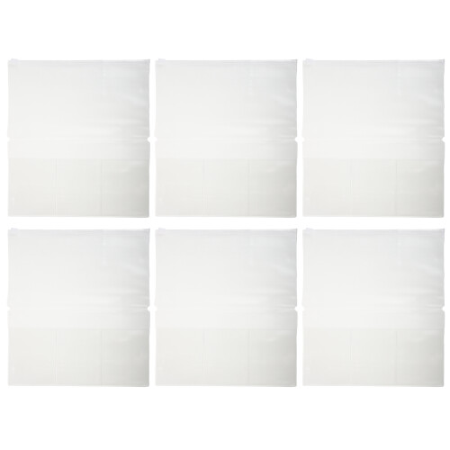 6Pcs Transparent Frosted PVC Zipper Organizer Notebook Insert Pouches
