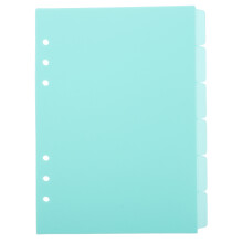 6Pcs Tear-Resistant PP Binder Dividers with Tabs for Notebook Filing