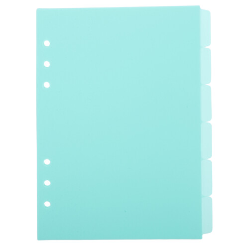 6Pcs Tear-Resistant PP Binder Dividers with Tabs for Notebook Filing