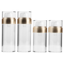 4Pcs Refillable Transparent Airless Pump Jar Plastic Lotion Dispenser