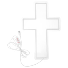 Multi-Color Acrylic Jesus Cross Neon Lamp for Prayer Room Decor