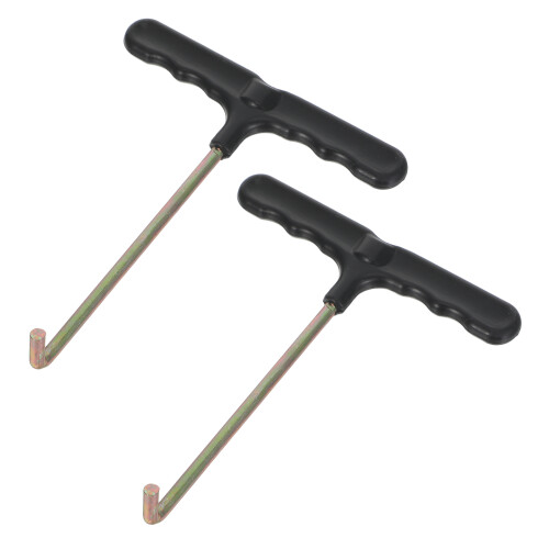 2Pcs Steel T-Handle Trampoline Spring Puller Tool for Backyard Setup