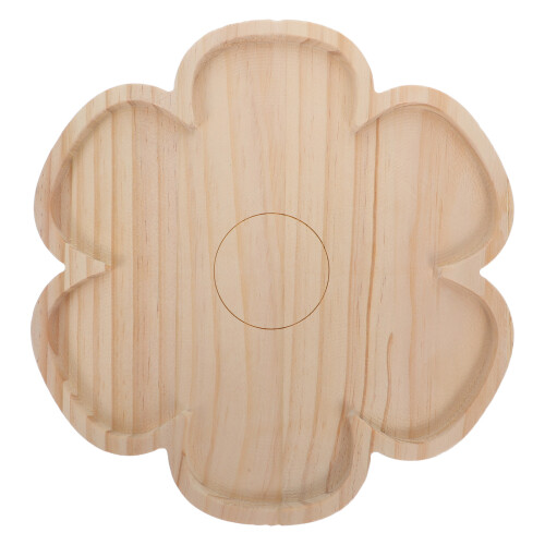 Khaki Blumiges Serviertablett Aus Massivem Holz Für Snacks