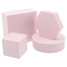 4Pcs Foam Geometric Cube Photo Props Pink for Home Photography Styling