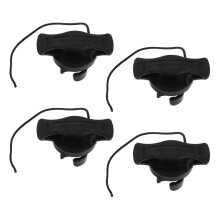 8Pcs PVC Inflatable Boat Air Valve Caps Black with Lanyard Leak Proof