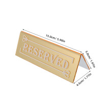 6Pcs Acrylic Reserved Table Tent Signs Golden Two-Sided for Parties