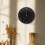 Non-Ticking Black Wall Clock Wood Frame Minimalist Design for Home 3