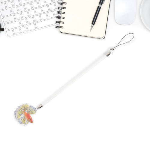 Acrylic Betta Tank Wand Orange Realistic Fish Toy for Training 2
