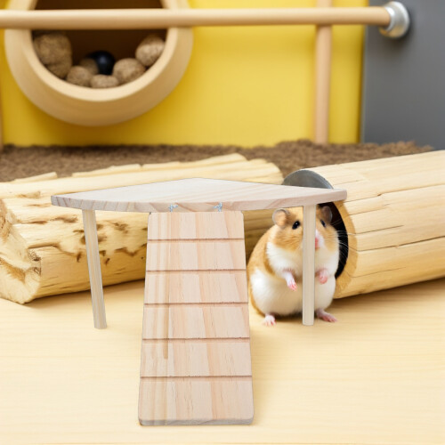 Small Wooden Hamster Ladder Platform for Cage Exploration 2