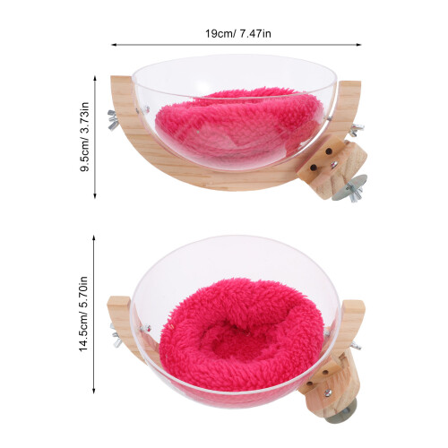 Transparent Plastic Bird Nest Box Wood Base for Parakeet Cage 1