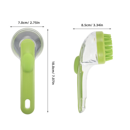 Green Handheld Shampoo Brush with Liquid Dispenser for Home Use 1