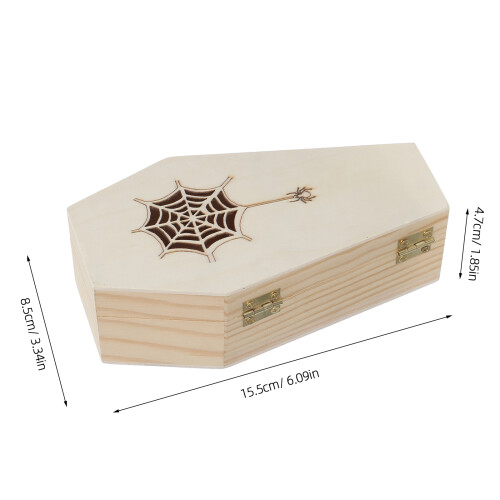 Small Coffin-Shaped Candy Bowl Wooden Decorative Box 1