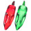 2Pcs Assorted Color Crystal Chili Pepper Table Décor Glass Figurines 10