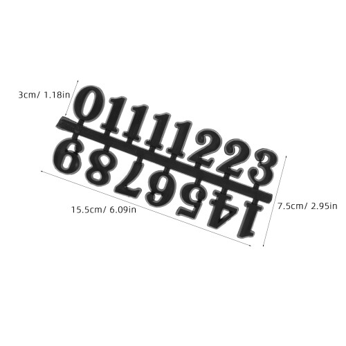 5Sets Plastic Clock Number Replacement Kit DIY Craft Clock Parts Black 1