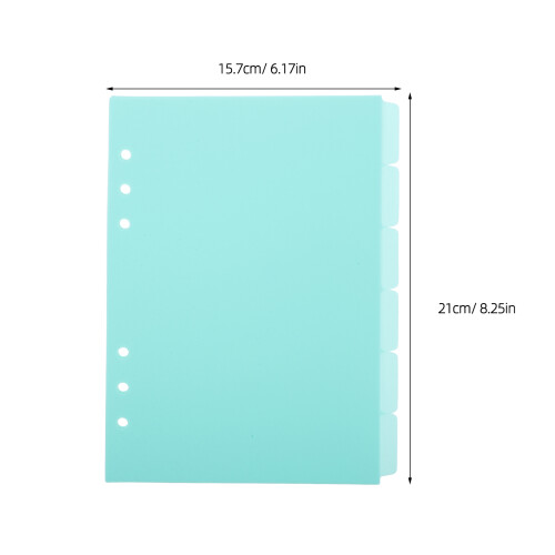 6Pcs Tear-Resistant PP Binder Dividers with Tabs for Notebook Filing 1