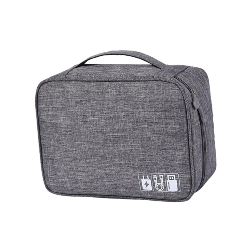 Electronics Organizer Case With Detachable Modular Compartments, Lightweight Travel Cable Bag For Power Banks And Earphones, Gray 9310869826767
