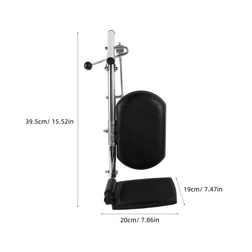 Black Adjustable Footrest for Wheelchair with Steel Frame Support 1