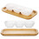 2Pcs Multi-Compartment Ceramic Dipping Dishes with Wooden Serving Tray 2