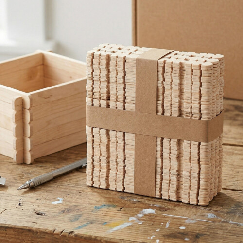 800Pièces Mini Bâtons De Bois Naturels Pour Projets DIY Multicolores 2