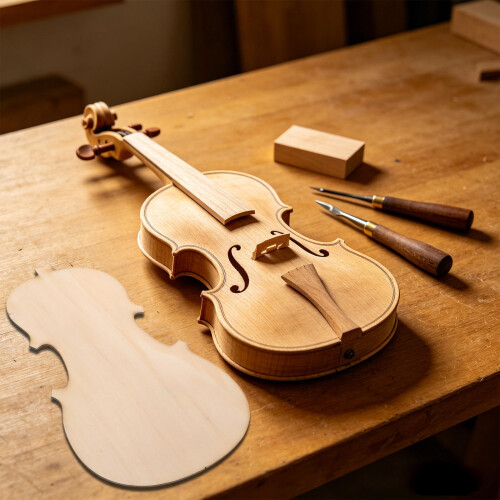 Violon Non Fini Bois Marron Clair Pour Réparation 2