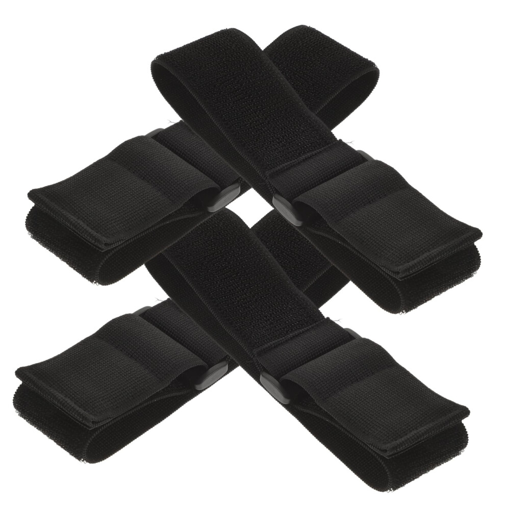 4Pcs Adjustable Elastic Hook And Loop Straps For Cable Management, Reusable Black Cinch Straps For Travel And Sports 9330225822622