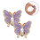 2Pcs Decorative Violet Butterfly Button Covers for Women Collars 10