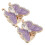 2Pcs Decorative Violet Butterfly Button Covers for Women Collars 11