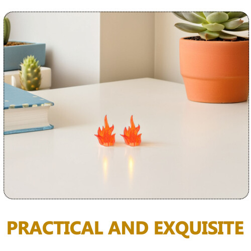 6Pcs Durable ABS Flame Mini Bonfire Model for Micro Landscape Use 2