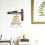 2Pcs Coffee Wood Wall Hanging Lamp Bracket Foldable Adjustable Holder 9