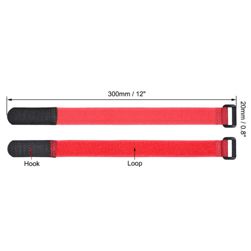 Cable Ties 12 Inch Hook and Loop with Adjustable Buckle Reusable Color Coded Straps 10 Pack 1