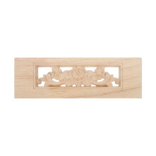 Rectangle Wooden Carved Onlays Beige Wood Appliques for Cabinets