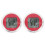 2Pièces Mini Horloges Digitale ABS Rouge Auto Adhésives Faciles 1