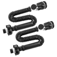 2Pièces Tube De Drain Flexible ABS Noir Avec Joint Étanche Pour Lavabo