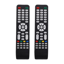 2Pcs Black Universal TV Remote Control Plastic Alloy Compact Portable