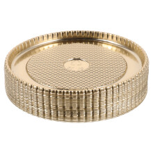 20Pcs 5 Inch Round Gold Cake Dessert Plates Plastic Mousse Cake Stands