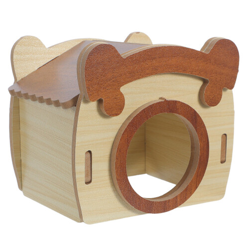 Refuge En Bois Naturel Pour Hamster Avec Aire De Jeu Modular