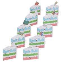 10Pcs Triangle Cake Shaped Paper Boxes for Birthday and School Treats