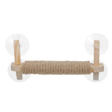 Khaki Wood Suction Cup Perch for Birds Portable Home Stand