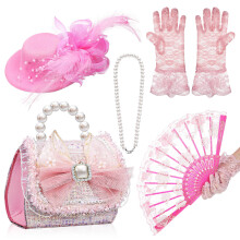 1Set Girls Tea Party Hat Gloves and Accessories Set Comfortable